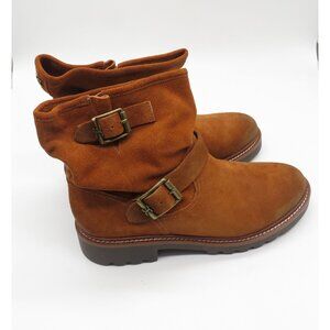 Sam Edelman Kinsley Women's Brown Leather Ankle Boots Double Buckle 9 NEW